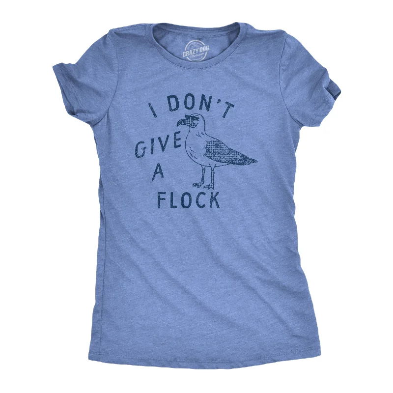 Womens I Dont Give A Flock T Shirt Funny Rude Seagull Joke Tee For Ladies