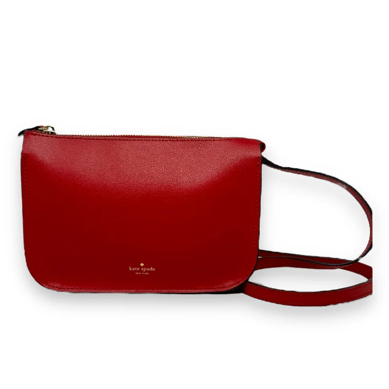 Holiday Lane Val Leather Crossbody Bag Designer By Kate Spade In Royal Red, Size: Small