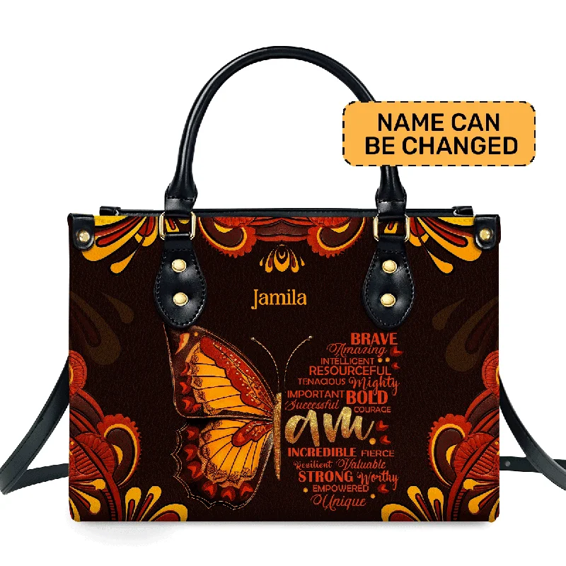 I Am Brave - Personalized Leather Handbag MB80