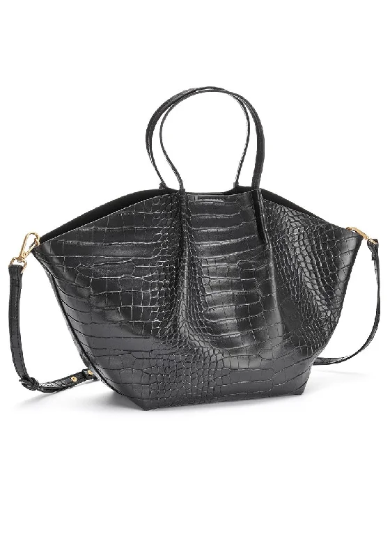 LASCANA Women's Faux Croc Leather Bag