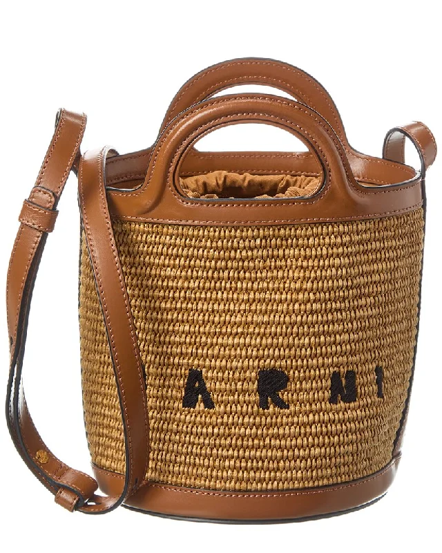 Marni Tropicalia Small Leather-Trim Tote