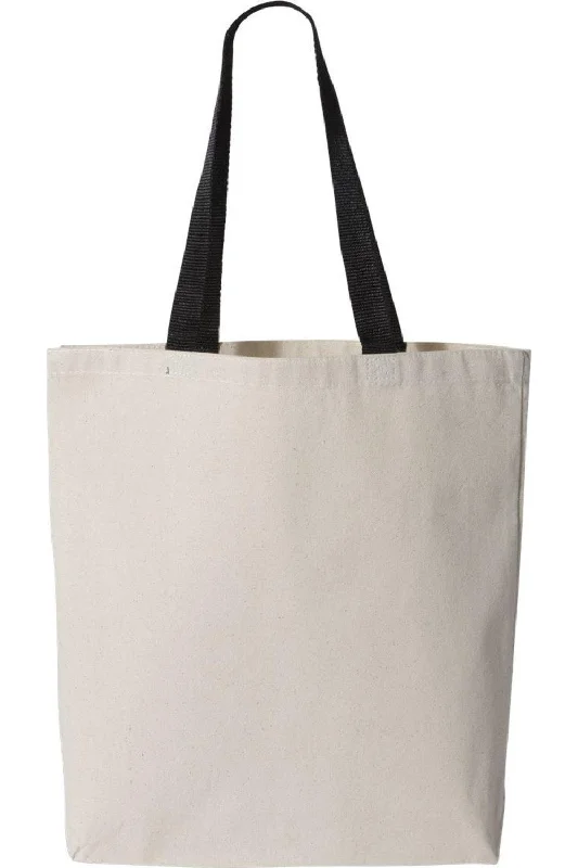 Q-Tees 11L Canvas Tote with Contrast-Color Handles