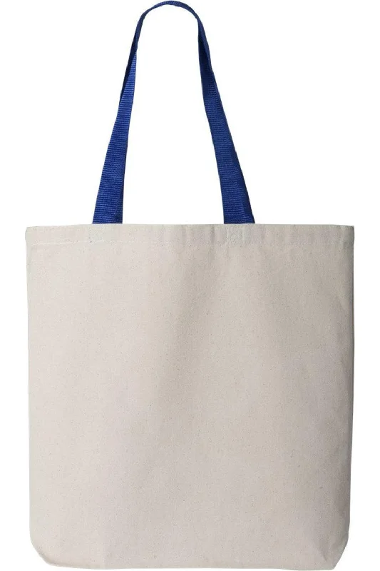 Q-Tees 11L Canvas Tote with Contrast-Color Handles