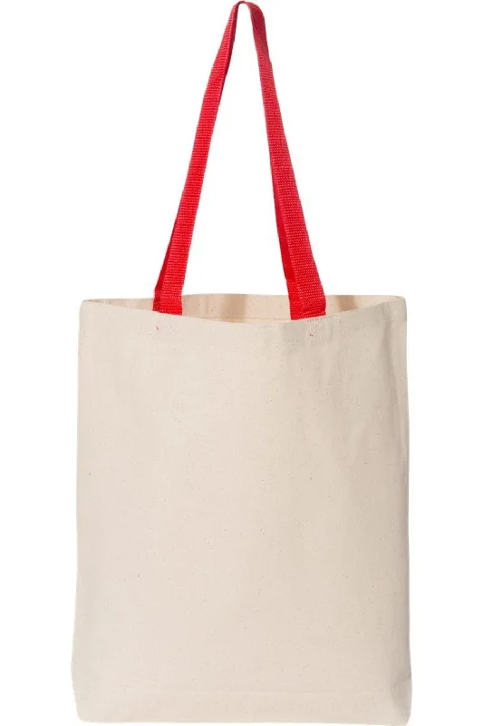 Q-Tees 11L Canvas Tote with Contrast-Color Handles