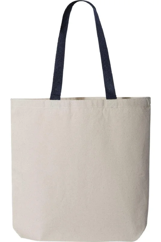 Q-Tees 11L Canvas Tote with Contrast-Color Handles