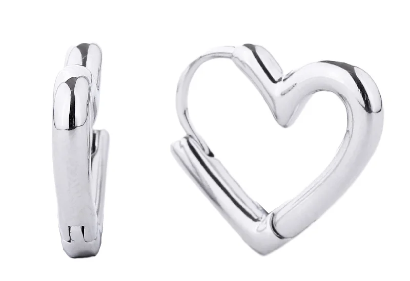 SJE310275 14K Heart Hoop Earrings