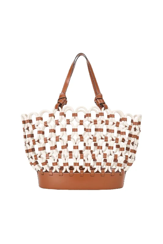 Squillo Rope Tote Bag In Paper,tan