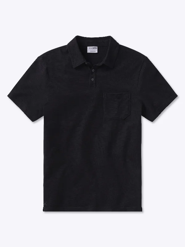 Riva Slub Polo | Black Classic-Fit