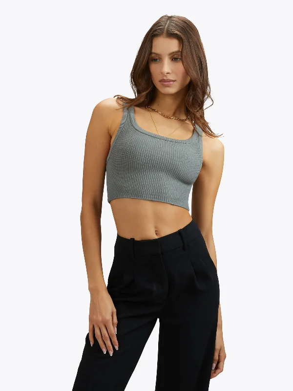 Coreflex Tank Cropped | Sage Form-Fitting