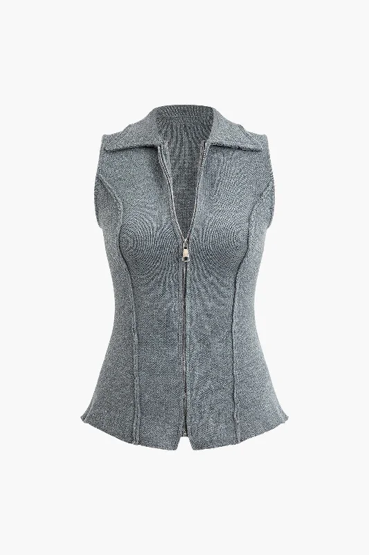 Zip Up Knit Vest