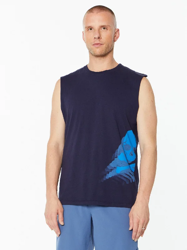 All Souls Muscle Tank 'Skull - Blue' | Navy