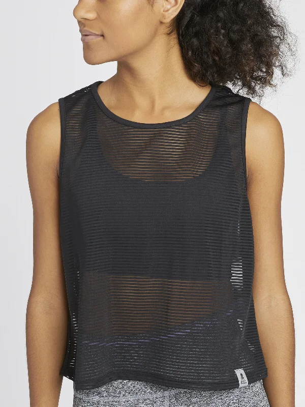 Sheer Stripe Tank Top | Black