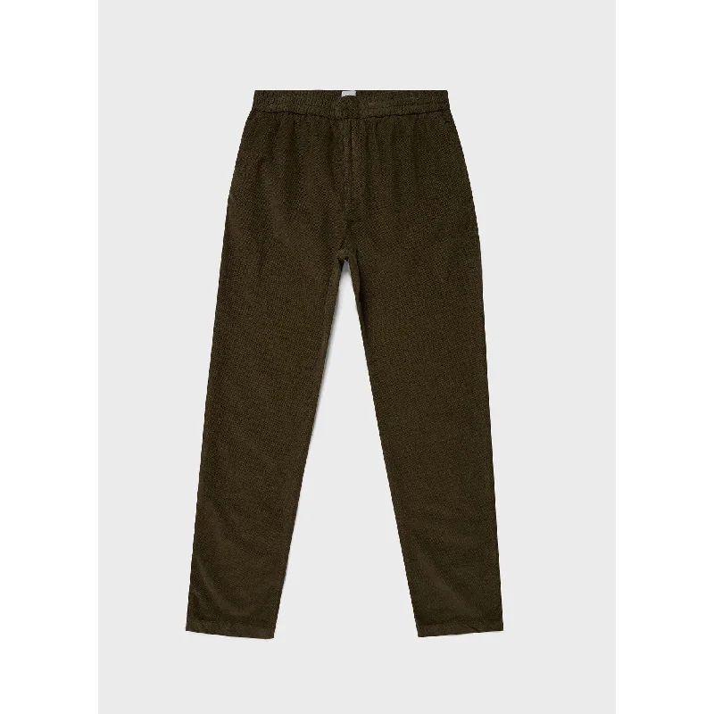 Cellular Cord Drawstring Trouser | Men | Dark Olive