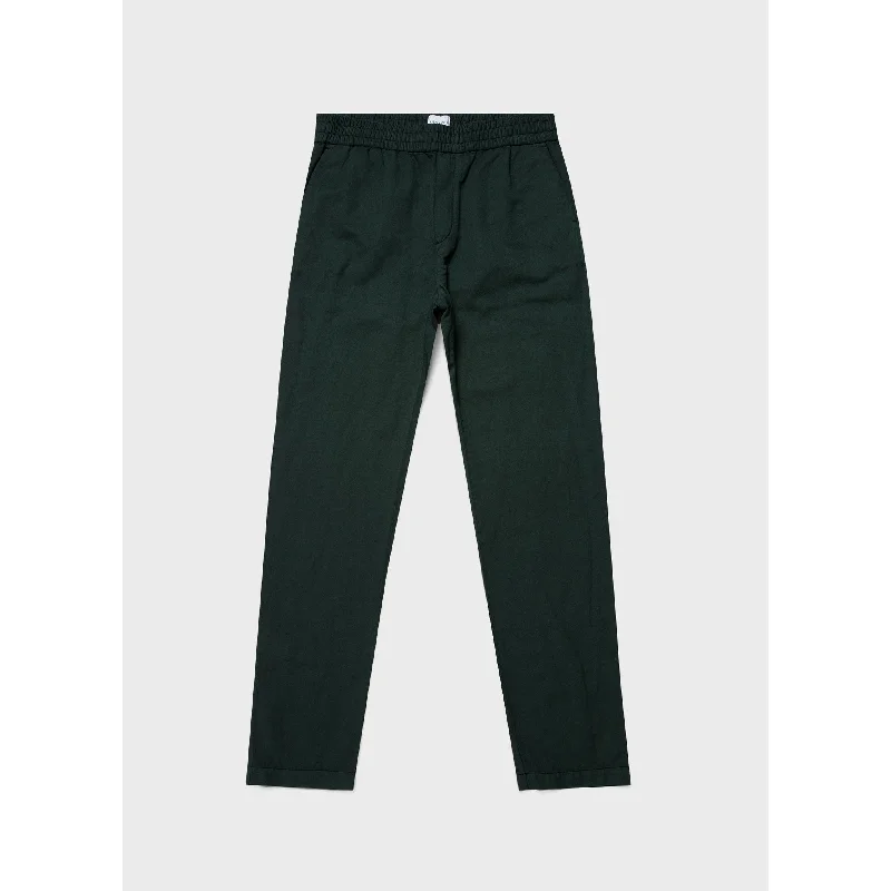 Cotton Linen Drawstring Trouser | Men | Seaweed