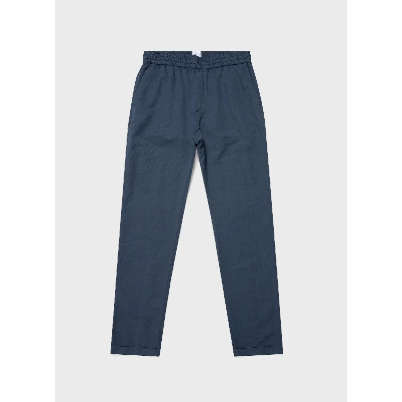 Cotton Linen Drawstring Trouser | Men | Shale Blue