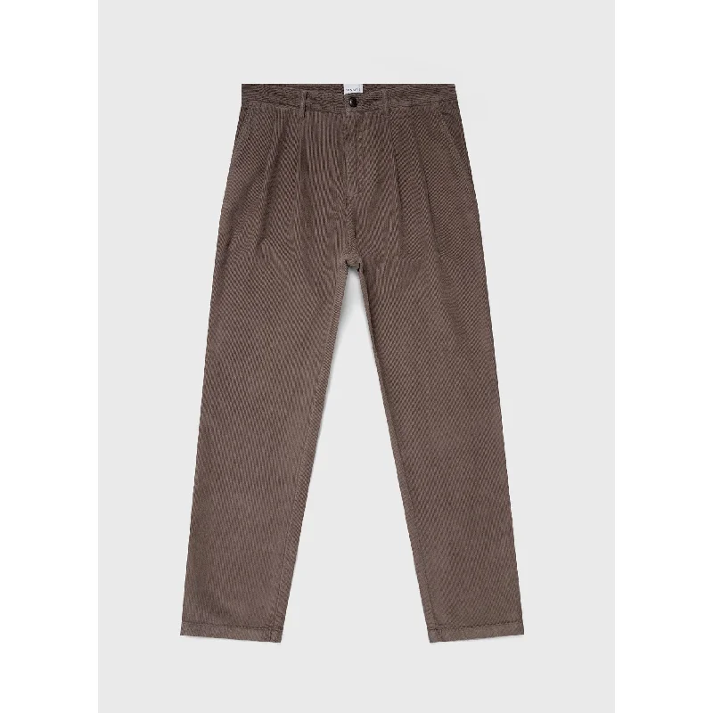 Double Pleat Corduroy Trouser | Men | Cedar