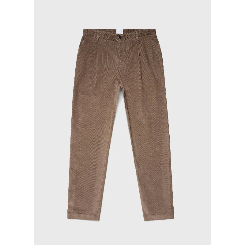 Pleated Corduroy Trouser | Men | Dark Stone