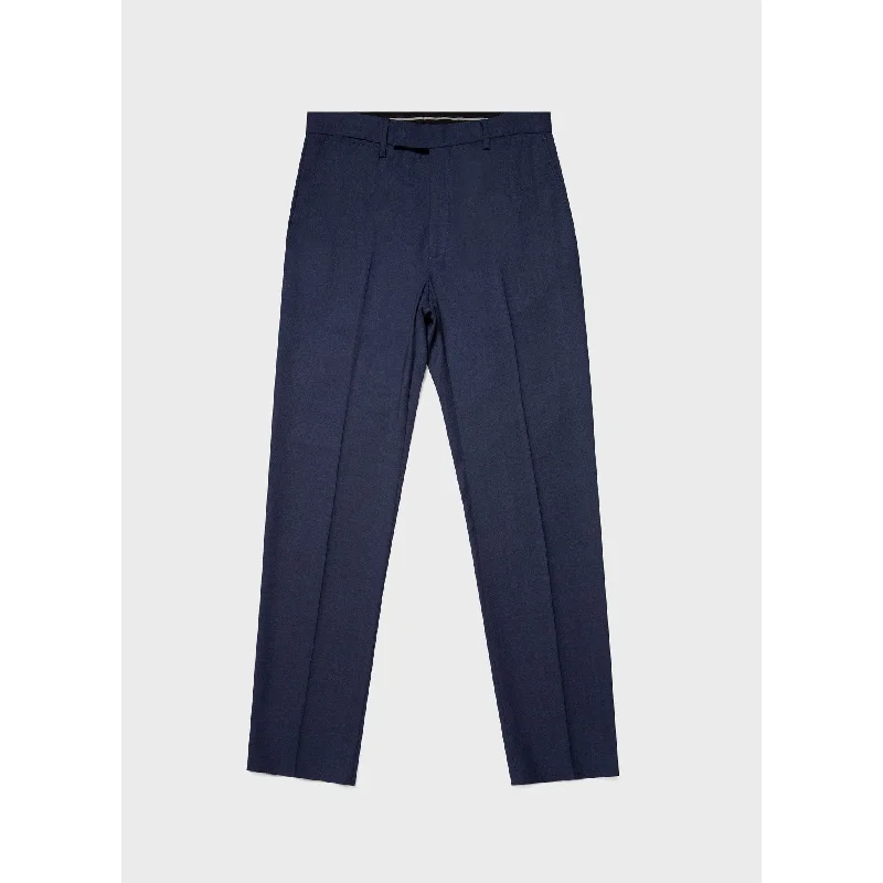 Slim Fit Wool Trouser | Men | Blue Melange