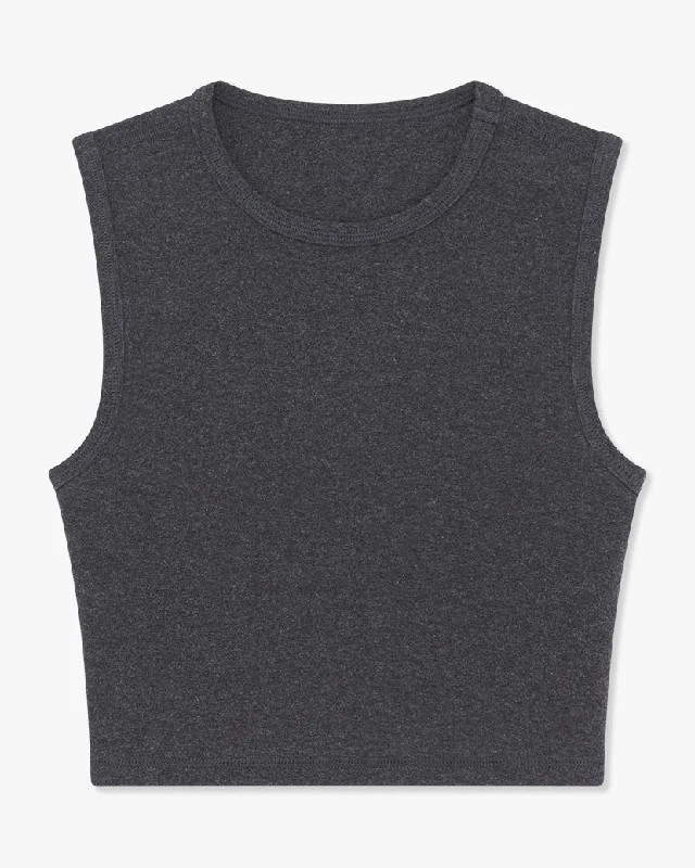 Cotton Jersey Muscle Tank | Dark Heather Grey