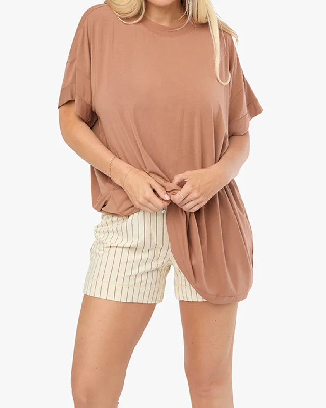 Oversized Sleep Tee | Mocha Mousse